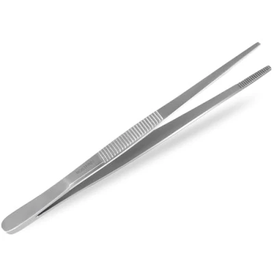 Abbildung von Küchenpinzette, Grillpinzette, Kochpinzette, Pinzette Edelstahl Gerade (18,0 cm) Silber