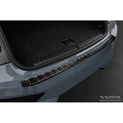 Abbildung von Avisa Schwarz Edelstahl Heckstoßstangenschutz kompatibel mit BMW iX (I20) 2021 &#039;Ribs&#039;