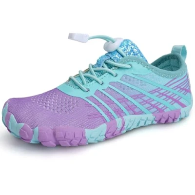 Abbildung von IceUnicorn Barfußschuhe Kinder Badeschuhe Junge Mädchen Barfussschuhe Aquaschuhe Atmungsaktiv Traillaufschuhe (Lila,25EU)