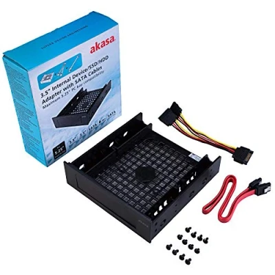Abbildung von Akasa 8.9 cm Interner Geräte/SSD/HDD Adapter mit SATA Kabeln 3 in 1 13.3 auf 6.3 / Bay Stromkabel Datenkabel AK HDA 12