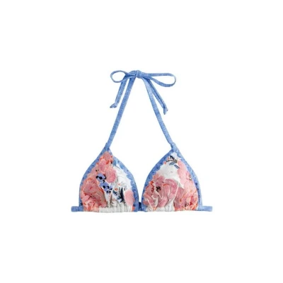 Abbildung von Next Regular FIT Embroidered Beaded Bikinitop, Damen, Größe: 40, Cream blue floral