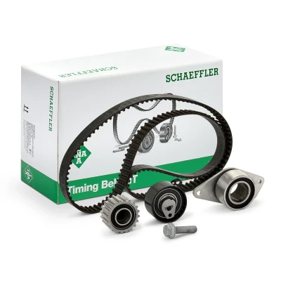 Abbildung von INA 530 0357 10 Zahnriemensatz 153 mit Anbaumaterial Schraube RENAULT: CLIO 2, MASTER 2 Kasten, Bus