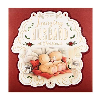Abbildung von Hallmark Weihnachtskarte für Ehemann niedliches Forever Friends Design
