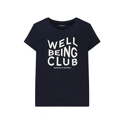 Abbildung von TOM Tailor MIT TEXT Tshirt print für Kinder, Größe: 140, Sky captain blue