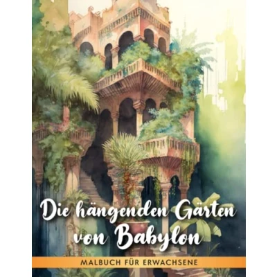 Abbildung von die Hängenden Gärten von Babylon Malbuch: Erleben Sie Magie 50 Graustufen Ausmalkarten der antiken