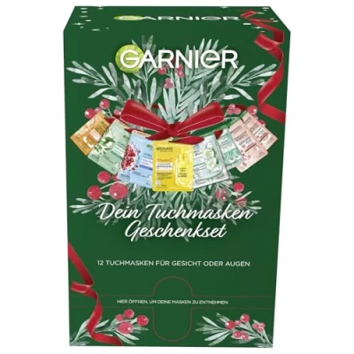 Abbildung von Garnier Tuchmasken Set, Geschenk Set mit Sheet Masks für das Gesicht von Hydra Bomb und SkinActive, 1 x 12 Masken