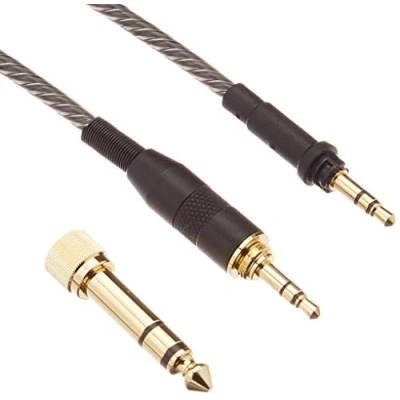 Abbildung von C15 Straight Triad HiFi Anschlusskabel für die AIAIAI TMA 2 Modular Reihe (vergoldeter 3,5mm Anschlussstecker, 1,5m, verwobene Klangleitern, Inklusive Adapter 3,5 6,3mm) schwarz