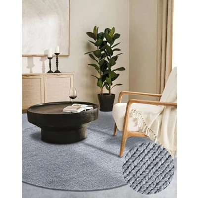 Abbildung von Villeroy &amp; Boch Teppich &quot;Francois&quot;, rund, Handgewebt, Wolle, Natur, Wohnzimmer, Schlafzimmer, Boho, Skandi