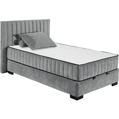 Abbildung von Stella Trading NAGOL C Boxbett 120x200, Anthrazit Bequemes Bett mit Bettkasten und Premium 9 Zonen Federkern Wendematratze 145 x 114 214 cm (B/H/T)