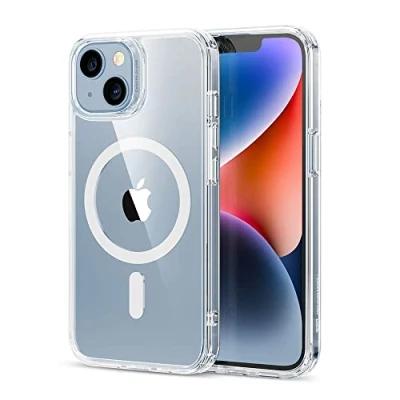 Abbildung von ESR für iPhone 13 Hülle und 14 Hülle, kompatibel mit MagSafe, Classic Hybrid Magnet handyhülle HaloLock, Militärnorm Sturzschutz Case, Kratzfeste Rückseite, Klar