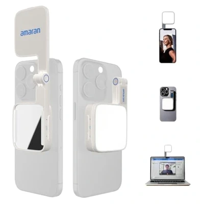 Abbildung von Amaran Go Magnetisches Selfie Telefonlicht, kompatibel mit MagSafe &amp; Qi2 Magneten, Dual LED Lichtquelle verstellbarem Spiegellicht CCT (2700K 6500K), für Selfies, Make up, Content Creation