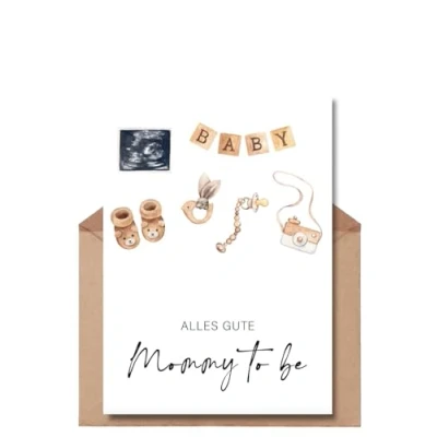 Abbildung von The Life Barn Postkarte mit Umschlag Mommy to be Glückwünsche zur Schwangerschaft, Babyshower, Mutterschutz