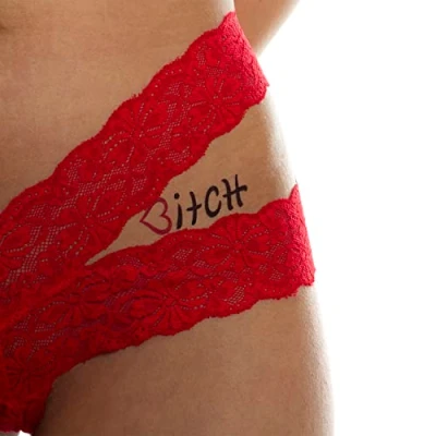 Abbildung von 2 x Bitch/Hot Tattoo Schriftzug, Herz Temporary Body (2)