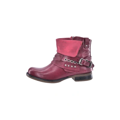 Abbildung von Elara Damen Biker Boots Nieten Stiefeletten Chunkyrayan 344 Wine 41