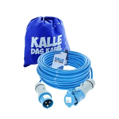 Abbildung von CEE Verlängerung 230V H07BQ F 3G 2,5 mm² Vollpur Premium Leitung von KALLE DAS KABEL für Industrie BAU Boot Womo Camping 50 Meter