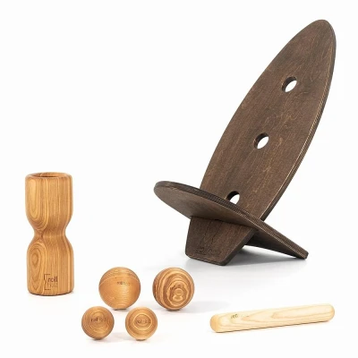 Abbildung von rollholz Balance Board Set groß Esche dunkeles Brett 1 St