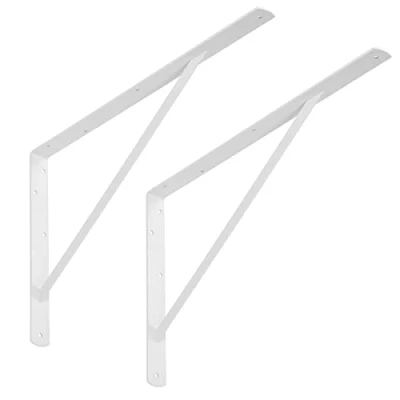Abbildung von SOTECH 6er Set Regalkonsolen (600 x 375 40 mm, weiß, pulverbeschichtet), Schwerlastkonsolen mit Querstrebe zur Stabilisierung