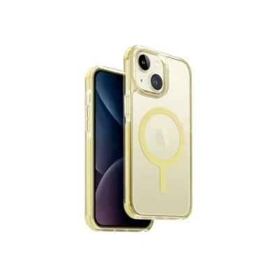 Abbildung von Apple iPhone 15 Hülle MagSafe Kunststoff Uniq Hard Case/Backcover Handyhülle Gelb Shockproof/Stoßfest