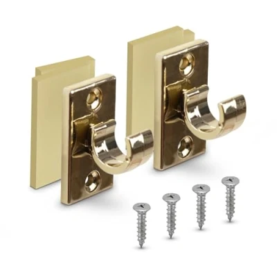 Abbildung von Bestlivings 2er Pack Ersatzträger für Gardinenstangen bis Ø 12 mm in Gold (L 2,5 cm), Träger Cafehausstangen, Scheibenstangen