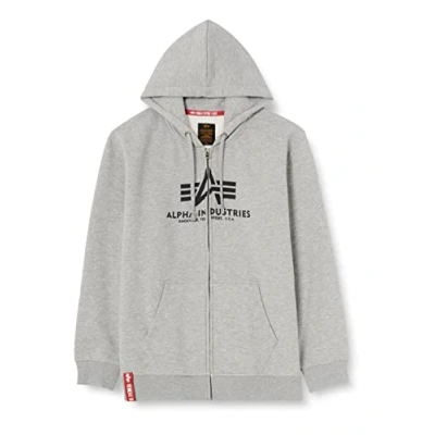 Abbildung von Alpha Industries Basic ZIP Hoody Sweatjacke, Herren, Größe: XS, Greyheather