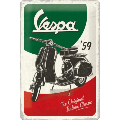 Abbildung von Nostalgic Art Retro Blechschild, 20 x 30 cm, Vespa The Italian Classic Geschenk Idee für Roller Fans, aus Metall, Vintage Design