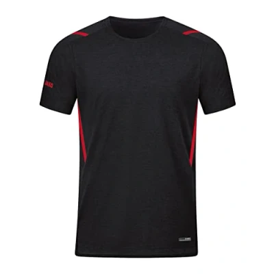 Abbildung von JAKO Kinder T Shirt Challenge, Schwarz Meliert/Rot, 140