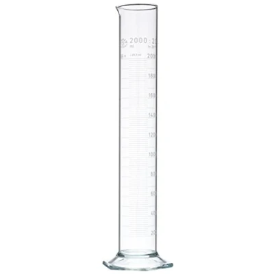 Abbildung von neoLab Borosilikatglas Messzylinder, Hohe Form, Sechskantfuß, Klasse B, Transparent, 2000mL Kapazität