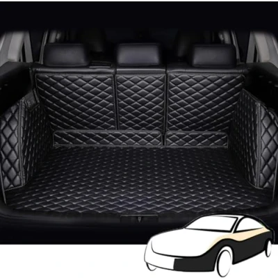 Abbildung von Auto Leder Kofferraumwanne Kofferraummatte für Audi SQ8 2019 2020 Trunk Mat Boot Mats VollstäNdige Einkreisung Schutzmatten ZubehöR,Blackstyle