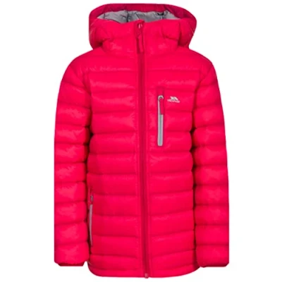 Abbildung von Trespass Morley, Raspberry, 7/8, Kompakt Zusammenfaltbare Leichte Warme Wasserdichte Jacke mit Kapuze für Kinder / Unisex Mädchen und Jungen, 7 8 Jahre, Rosa Pink