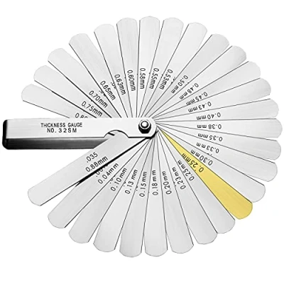 Abbildung von Spurtar 32 Klinge Fühlerlehre Universal Dickenmesser Edelstahl Metrisch/Imperial Gap Gauge für die Messung der Spaltbreite/Dicke/Metrische Größen 0.04 0.88mm