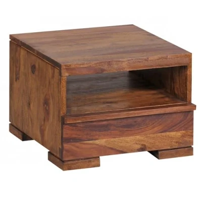 Abbildung von FineBuy Nachttisch Massivholz Nachtkommode 30 cm 1 Schublade Ablage Nachtschrank Landhausstil Echtholz Farbe wählbar