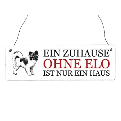 Abbildung von Interluxe Shabby Vintage Schild Türschild EIN ZUHAUSE OHNE ELO Dekoschild Haustier Hund