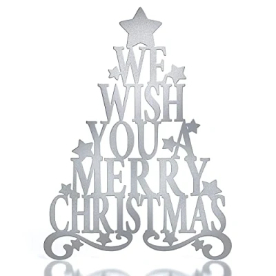 Abbildung von tuning art WD03 Weihnachts Schild Weihnachtsdekoration Deko Metallschild Stahl Massiv Innen und Außenbereich Silber