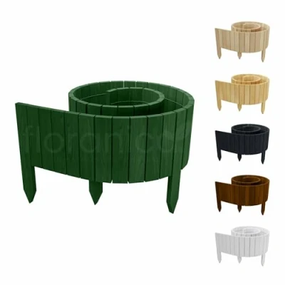 Abbildung von Floranica Rollborder II Flexibler Holzzaun 203cm Höhe: 40cm Grün Imprägniert Beeteinfassung