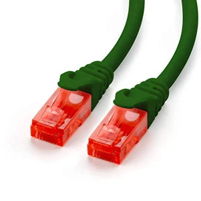 Abbildung von CAT.6 Ethernet Patchkabel (RJ45) 20m grün LAN Kabel UTP 10/100/1000 Mbit/s
