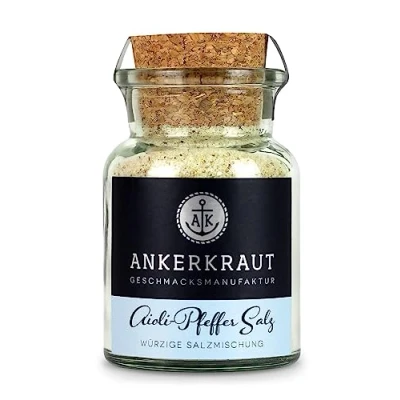 Abbildung von Ankerkraut Aioli Pfeffer Salz, für Butter, Finisher 155g im Korkenglas
