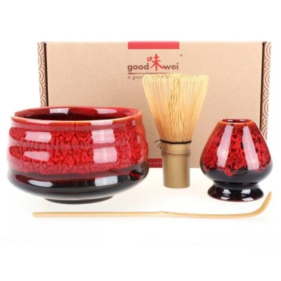 Abbildung von Goodwei Teeservice Matcha Teezeremonie Set &quot;Yogan&quot; mit Schale, Besen (120) und Halter (4 tlg), 1 Personen, Keramik