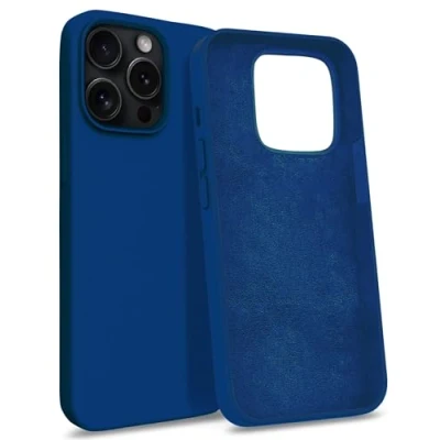 Abbildung von MyGadget Hülle kompatibel mit iPhone 15 Pro Gummierte Handyhülle [ 3 Layer Struktur ] Schutzhülle Soft Inlay &amp; Hardcase Cover außen Dunkelblau