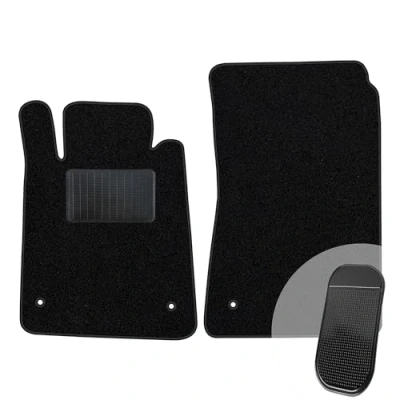 Abbildung von moto MOLTICO Vorne Fußmatten Auto Velours Autoteppiche Schwarz Automatten Set 2 teilig passend für Mercedes Benz SLK R171 2004 2011