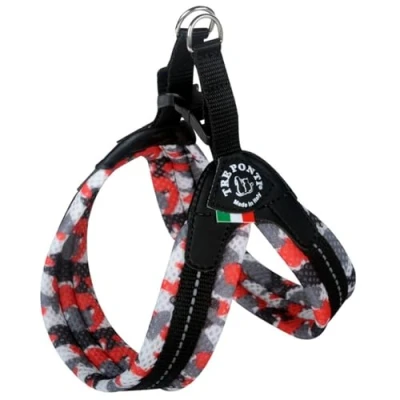 Abbildung von Tre Ponti Geschirr Easy Fit Soft Mesh mit Click Verschluss, Farbe:Camouflage rot, Größe:Gr 3.5/45 48cm / bis 9kg