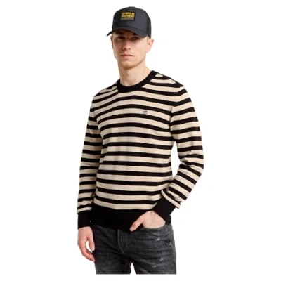 Abbildung von G STAR stripe Strickpullover, Herren, Größe: XL, Dk black whitebait