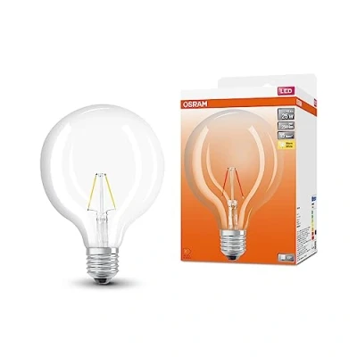 Abbildung von OSRAM LED Star Globe125 Lampe für E27 Sockel, Globe Form, Filament Optik, 250 Lumen, warmweiß (2700K), Ersatz herkömmliche 25W Glühbirnen, nicht dimmbar, 1er Pack