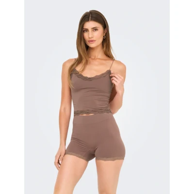 Abbildung von Only Damen Onlvicky Lace Seamless Cropped Top Noos, Cognac, l