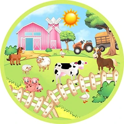 Abbildung von Fondant Tortenaufleger Tortenbild Geburtstag Bauernhof/Bauernhoftiere K10
