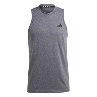 Abbildung von adidas Herren Train Essentials Feelready Training Sleeveless Tee, Dark Grey Heather/White/Black, XL
