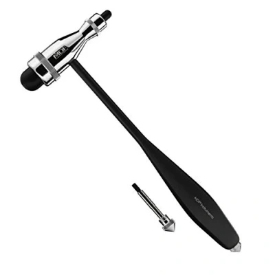 Abbildung von MDF Trömner neurologischer Reflexhammer mit eingebautem Pinsel für Hautreflexe und Oberflächenreaktionen leicht HDP Griff Schwarz (MDF555P 11)