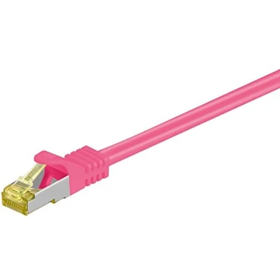 Abbildung von Goobay 3 Stück Netzwerkkabel Cat 7 S/FTP (PIMF) raucharm Halogenstab Free 2 x RJ45 6 A 25 cm magenta