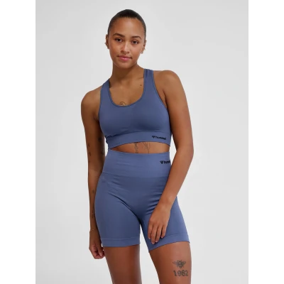 Abbildung von Hummel Seamless Sportbh mit mittlerer Stützkraft, Damen, Größe: 38, Blue indigo