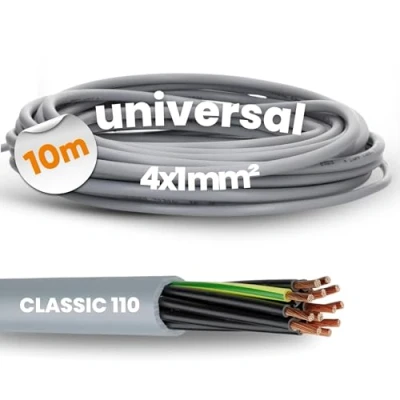 Abbildung von 10 Meter Lapp 1119204 Ölflex Classic 110 PVC Steuerleitung 4x1 mm² mit grün gelben Schutzleiter 4G1,0 I Mantelleitung 4 adrig Steuerkabel