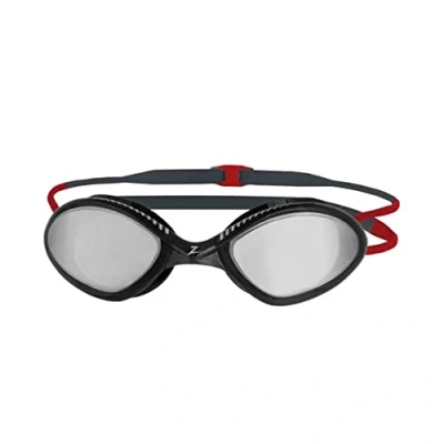 Abbildung von Zoggs Tiger Titanium Regular Schwimmbrille für Erwachsene, Dunkelgrau/Rot/Mirror Smoke, Einheitsgröße, 461094 GYRDMSM R